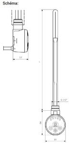 EBS LEO G50100MCR Radiátor elektrický 50x100 cm, tyč M vpravo, chrom