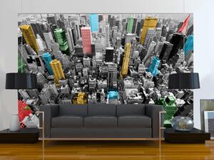 Fototapeta New York v kaleidoskopu - černobílé mrakodrapy s barevným akcentem
