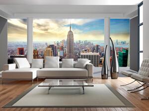 Fototapeta Panorama New Yorku - pohled na městskou architekturu v podobě iluze