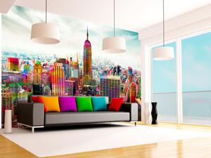Fototapeta Barvy New Yorku - architektura s mrakodrapy a barevnými akcenty
