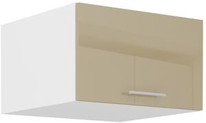 STL 60 cm skříňka horní jednodveřová (hloubka 57 cm) LARA Barevné provedení: Bílá / Bílý lesk