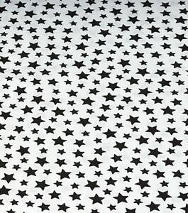 Metráž bavlněné plátno hvězdičky černé na bílé | RTex