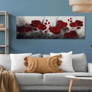 Obraz Romantické máky (1-dílný) - červené květy na jarní louce