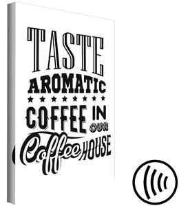 Obraz Ochutnejte aromatickou kávu v naší kavárně (1-częściowy) pionowy