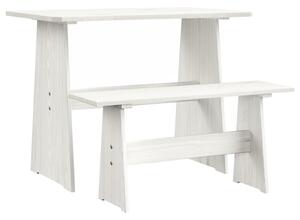 Jídelní stůl s lavicí bílý masivní borové dřevo