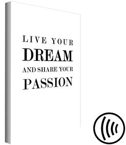 Obraz Sny a vášeň (1 díl) - Motivační černobílý nápis