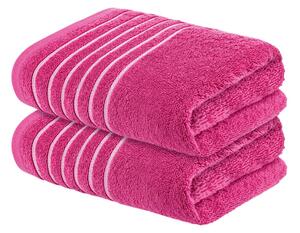 LIVARNO home Froté ručník, 50 x 90 cm, 2 kusy (růžová) (100349311003)