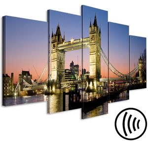 Obraz Londýnský most (5-dílný) - městská krajina Londýna s Tower Bridge