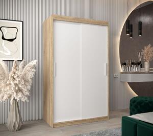 Skříň s posuvnými dveřmi v šířce 120 cm TIMEA - dub sonoma / bílá