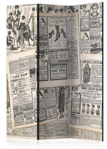 Artgeist Paraván - Vintage Newspapers [Room Dividers] Velikosti (šířkaxvýška): 135x172