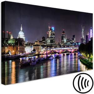 Obraz Barevný svit (1-dílný) - architektura a záře Londýna v noci