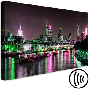 Obraz Londýnská světla (1 díl) široká zeleno-růžová