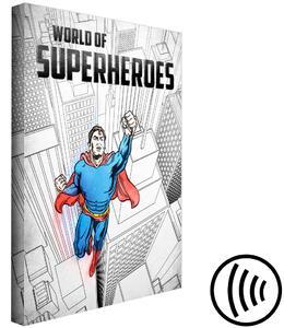 Obraz Superhrdina s mrakodrapy - grafika inspirovaná komiksy se Supermanem