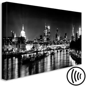 Obraz Městská světla (1-dílný) - architektura Londýna viditelná v noci