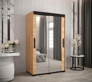 Zrcadlová skříň s posuvnými dveřmi BARI 3 - šířka 120 cm, dub craft zlatý
