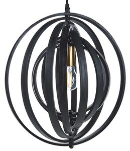 Závěsná lampa MURRELL Topolové dřevo Černá