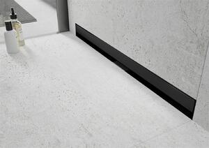 Mexen Flat nerezový sprchový žlab na zeď 70 cm vzor WALL, černý, 1730070