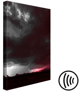 Obraz Krajina v ohni bouře (1-dílný) - temné mraky zakrývající nebe