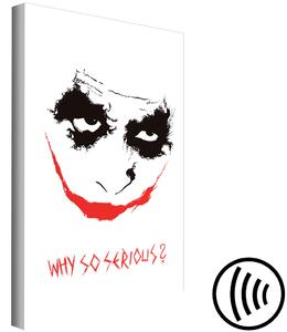 Obraz Nástin tváře Jokera (1-dílný) - červený nápis na bílém pozadí