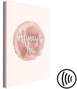 Obraz Always You (1-dílný) svislý - anglický text na růžovém pozadí