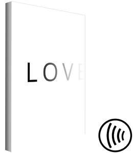 Obraz Nápis Láska v angličtině v odstínech šedé - text na bílém pozadí