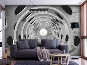 Fototapeta Tunel vzpomínek - abstrakce s černobílým koridorem s efektem 3D