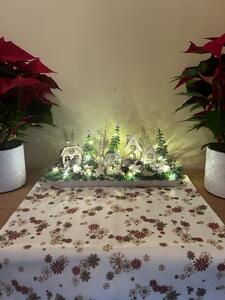 Ubrus vánoční čtvercový - slaměnné ozdoby, 45 cm x 45 cm