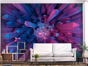 Fototapeta Krystal - geometrická fantazie s prvky 3D v odstínech fialové