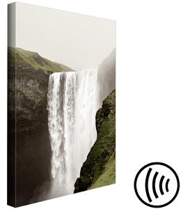 Obraz Majestát přírody (1-dílný) svislý - krajinářský pohled na velký vodopád