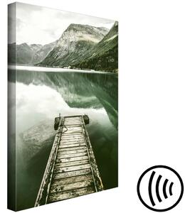 Obraz Ticho (1-dílný) svislý - krajinářský pohled s dřevěným mostem