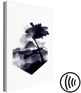 Obraz Vysoká hora (1-dílný) svislý - krajina stromu v akvarelovém stylu