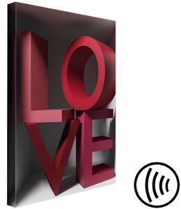 Obraz Láska v rudých (1-dílný) svislý - Anglický nápis ve 3D
