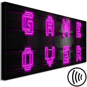 Obraz Konec hry - neonový nápis Game Over psaný digitálním písmem