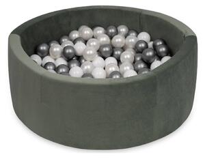 ELIS DESIGN Dětský suchý bazének 90x30 s míčky 200 ks premium kvalita barva: šedá