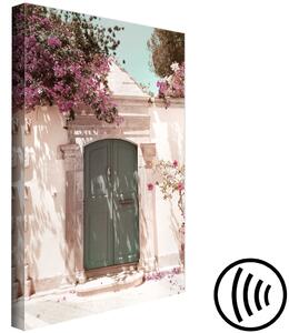 Obraz Brána do zahrady - fotografie městské uličky a květin ve slunci