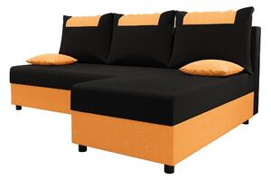 Rohová sedací souprava SANVI - černá / oranžová