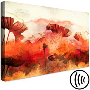 Obraz Hořící květiny (1-dílný) široký - krajina v teplých barvách