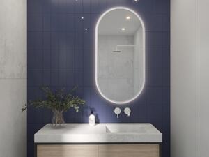 In-Design Zrcadlo OvalLine backlight - bílý matný rám, s LED osvětlením Rozměry zrcadla (mm): 1000x500, Vypínač: Bez vypínače