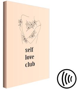 Obraz Self Love Club (1-dílný) svislý - lineart s texty