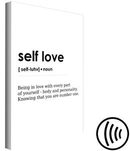 Obraz Self Love (1-dílný) svislý - anglické texty na bílém pozadí