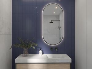 In-Design Zrcadlo OvalLine backlight - černý matný rám, s LED osvětlením Rozměry zrcadla (mm): 1000x500, Vypínač: Bez vypínače