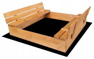 ELIS DESIGN Pískoviště dřevěné s krytem/lavičkami předvrtané impregnované premium varianta: impregnované