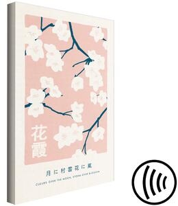 Obraz Japonské Hanagasumi (1-dílný) svislý - krajina s kvetoucími třešněmi