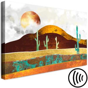 Obraz Kaktusová krajina (1-dílný) široký - pouštní krajina na slunci