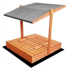 ELIS DESIGN STŘÍŠKA k dřevěnému pískovišti 120x120 cm předvrtaná impregnovaná barva střechy: šedá