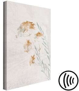 Obraz Jarní větvičky (1-dílný) svislý - rostlinná krajina na pozadí béžové