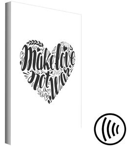 Obraz Milujme se (1-dílný) svislý - černobílé srdce s nápisy