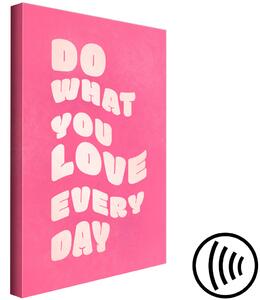 Obraz Dělej, co miluješ (1-dílný) svislý - pozadí a anglické texty
