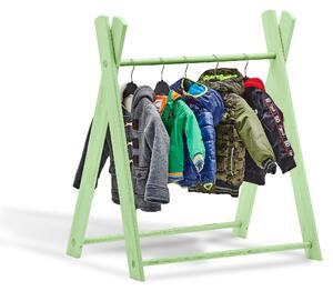 MIMOUŠEK Dřevěný věšák na dětské oblečení Barva: pastel zelená