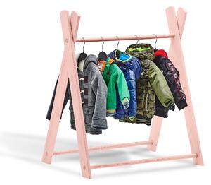 MIMOUŠEK Dřevěný věšák na dětské oblečení Barva polstrování: pastel růžová